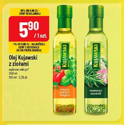 Olej rzepakowy Kujawski z rozmarynem i czosnkiem promocja w POLOmarket