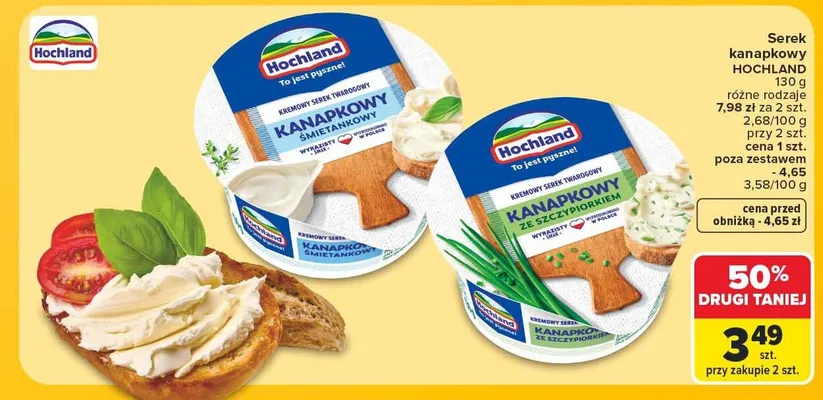 Serek kanapkowy ze szczypiorkiem Hochland promocja w Carrefour Market
