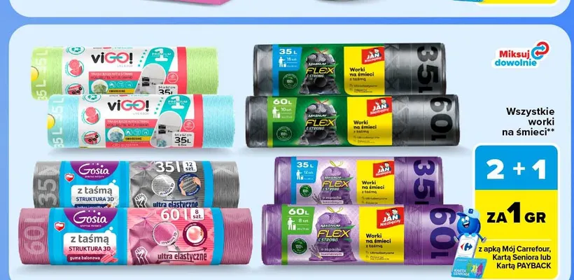 Worki na śmieci promocja w Carrefour