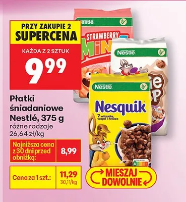 Płatki śniadaniowe, różne rodzaje promocja w Biedronka