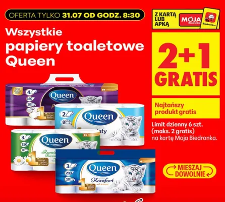 Papier toaletowy Queen Premium 10-pak 4-warstwowy promocja w Biedronka