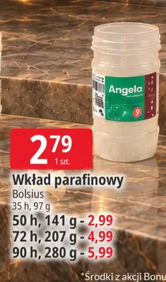 Wkład parafinowy Bolsius 35 h 97 g promocja w Leclerc