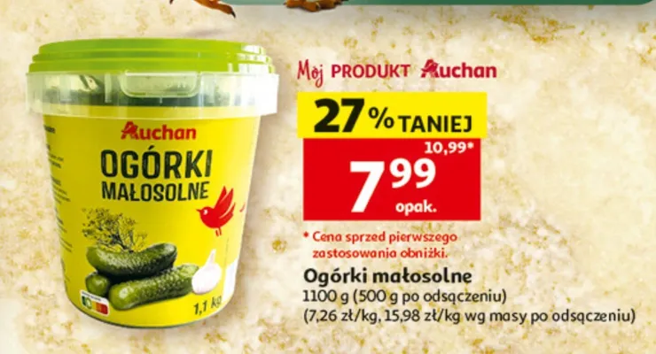 Ogórki małosolne Auchan promocja w Auchan