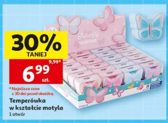Temperówka w kształcie motyla promocja w Auchan