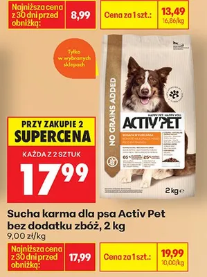 Sucha karma dla psa bez dodatku zbóż promocja w Biedronka