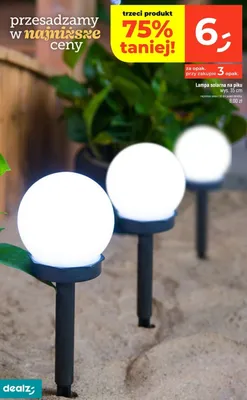Lampa solarna na piku wys. 35 cm promocja w Dealz