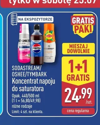 Koncentrat napoju do saturatora Sodastream Oshee Tymbark promocja w Aldi