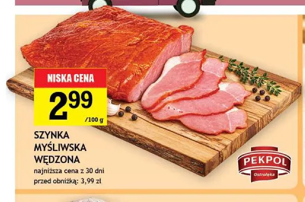 Szynka myśliwska wędzona Pekpol promocja w Gram Market