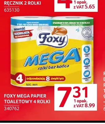 Papier toaletowy Foxy Mega 4-pak promocja w Selgros