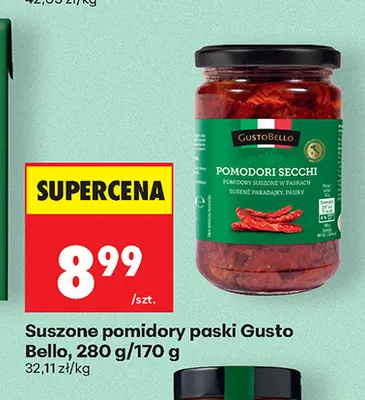 Suszone pomidory paski Gusto Bello promocja w Biedronka