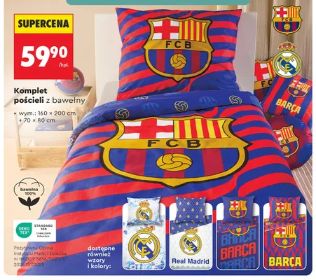 Komplet pościeli z bawełny 160x200cm + 70x80cm promocja w Biedronka