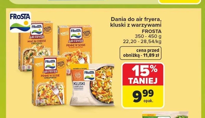 Danie Air Fryer Penne w sosie szpinakowym Frosta promocja w Carrefour