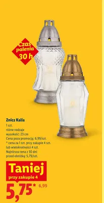 Znicz Kalia 23 cm promocja w Lidl
