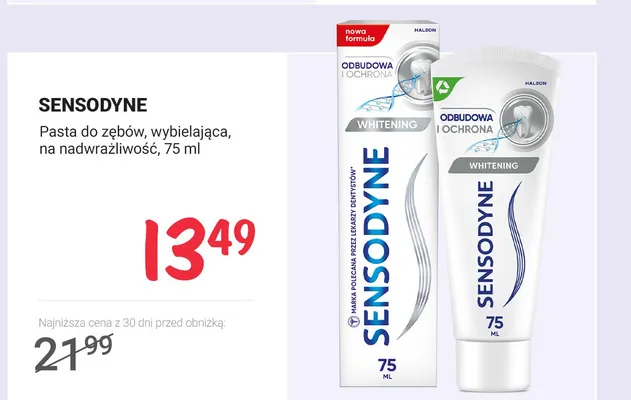 Pasta do zębów wybielająca na nadwrażliwość promocja w Rossmann