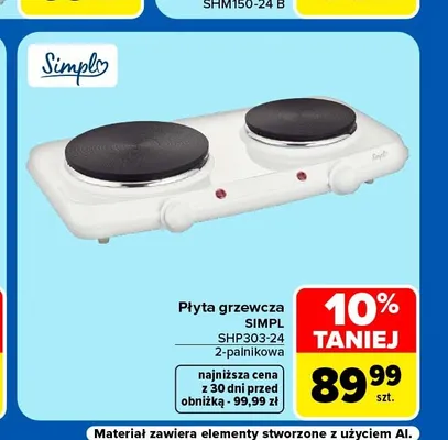 Płyta grzewcza Simpl promocja w Carrefour