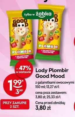 Lody Plombir Good Mood z galaretkami owocowymi promocja w Żabka