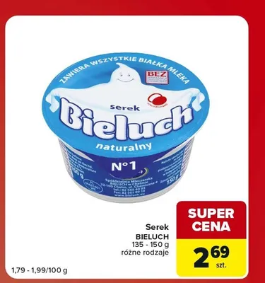 Serek naturalny Bieluch promocja w Carrefour Market