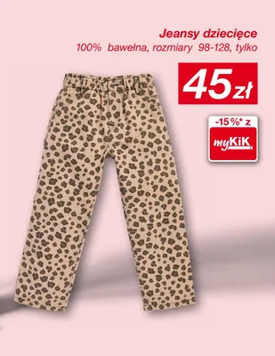 Jeansy dziecięce 100% bawełna promocja w KiK