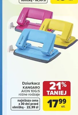 Dziurkacz Kangaro Aion 10 g/S promocja w Carrefour