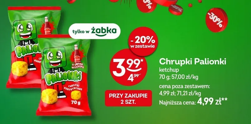 Chrupki Palionki ketchup promocja w Żabka