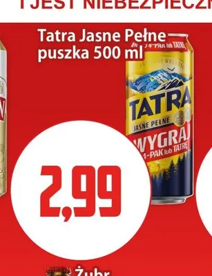 Piwo Tatra Jasne Pełne promocja w Kupiec