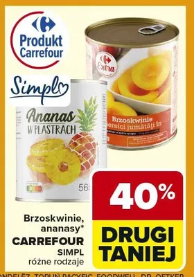 Brzoskwinie w puszce promocja w Carrefour Market