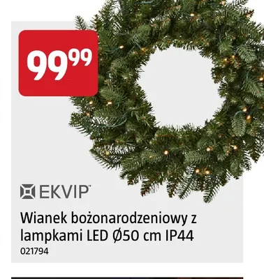 Wianek bożonarodzeniowy z lampkami LED Ø50 cm Ekvip promocja w Jula