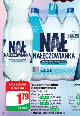 Woda mineralna Nałęczowianka 2 rodzaje promocja w Dino