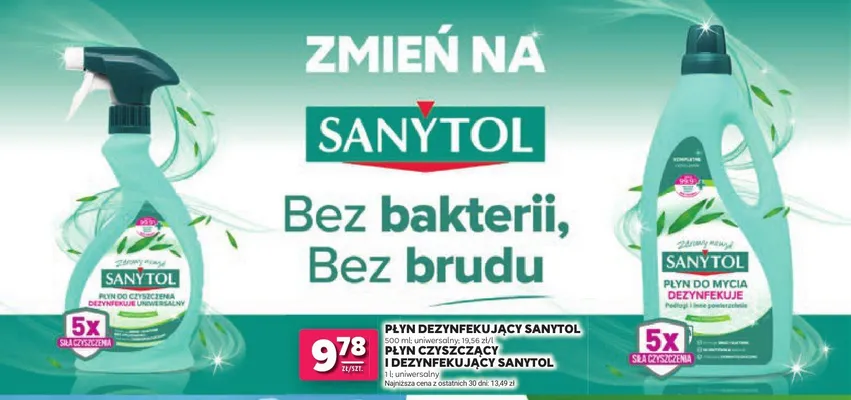 Płyn czyszczący i dezynfekujący uniwersalny Sanytol promocja w Stokrotka