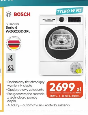 Suszarka Bosch Serie 6 WQG233DGPL promocja w Max Elektro