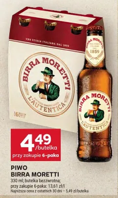 Piwo Birra Moretti L'Autentica promocja w Stokrotka