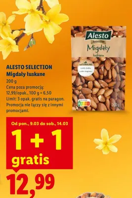 Migdały łuskane promocja w Lidl