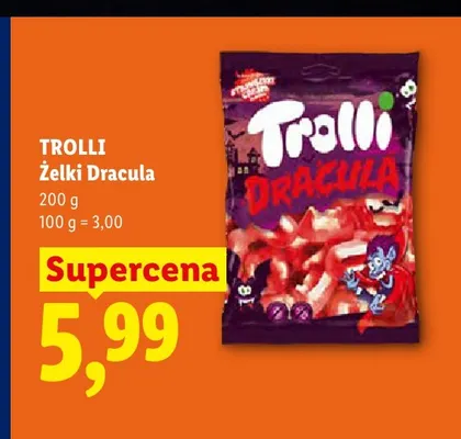 Żelki Dracula Trolli promocja w Lidl