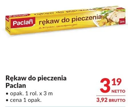 Rękaw do pieczenia Paclan promocja w Makro
