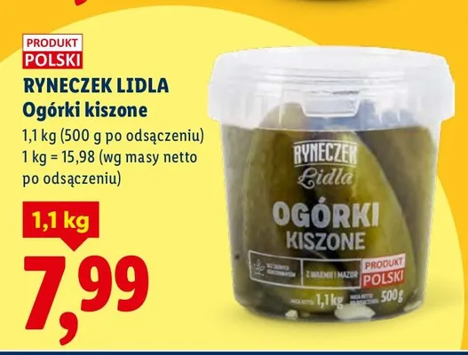 Ogórki kiszone Ryneczek Lidla promocja w Lidl
