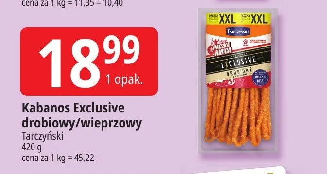 Kabanosy Exclusive wieprzowe Tarczyński promocja w Leclerc