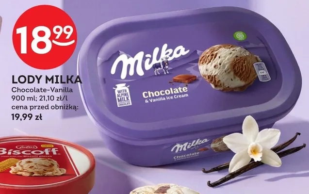 Lody Milka Chocolate-Vanilla promocja w Żabka