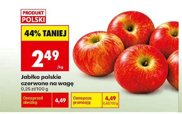 Jabłka polskie czerwone promocja w Biedronka