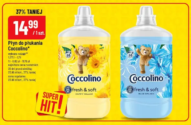 Płyn do płukania Coccolino Happy Yellow promocja w POLOmarket