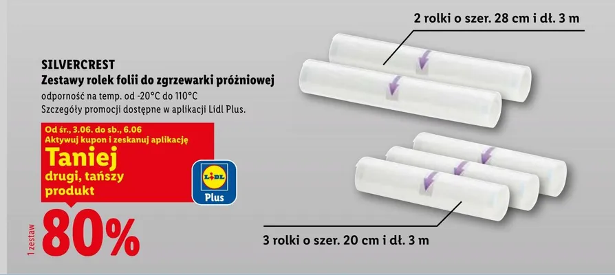 Zestawy rolek folii do zgrzewarki próżniowej SILVERCREST promocja w Lidl