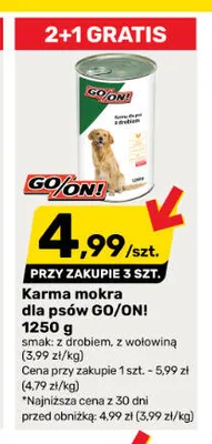Karma mokra dla psów z drobiem Go/On! promocja w Bricomarche