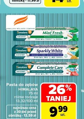 Pasta do zębów Mint Fresh Himalaya promocja w Carrefour