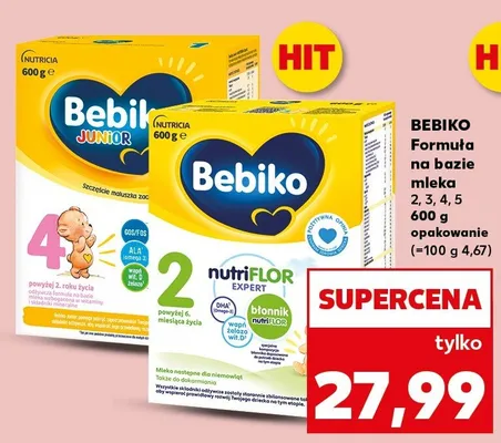 Formuła na bazie mleka 2, 3, 4, 5 promocja w Kaufland