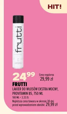Lakier do włosów ekstra mocny Provitamin B5 Frutti promocja w Drogerie Natura