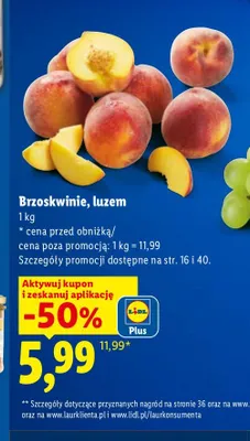 Brzoskwinie luzem promocja w Lidl