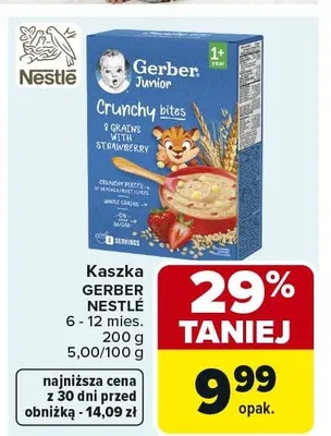 Kaszka Gerber Nestlé 6-12 mies. różne rodzaje 200g promocja w Carrefour