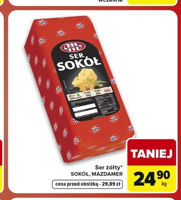 Ser żółty Mazdamer Mlekpol promocja w Carrefour Market
