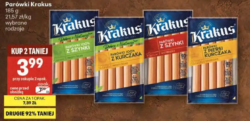 Parówki wybrane rodzaje promocja w Delikatesy Centrum