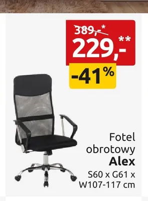 Fotel obrotowy Alex promocja w Black Red White