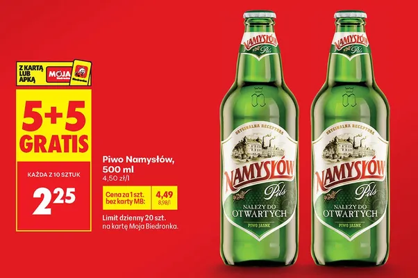 Piwo Namysłów promocja w Biedronka